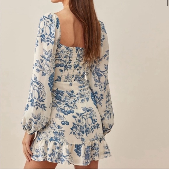 Reformation Blue and White Floral Dress - Picture 3 of 5